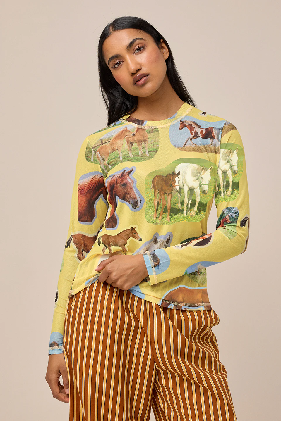FIELD MESH TOP - HORSE GIRL - Hercitys