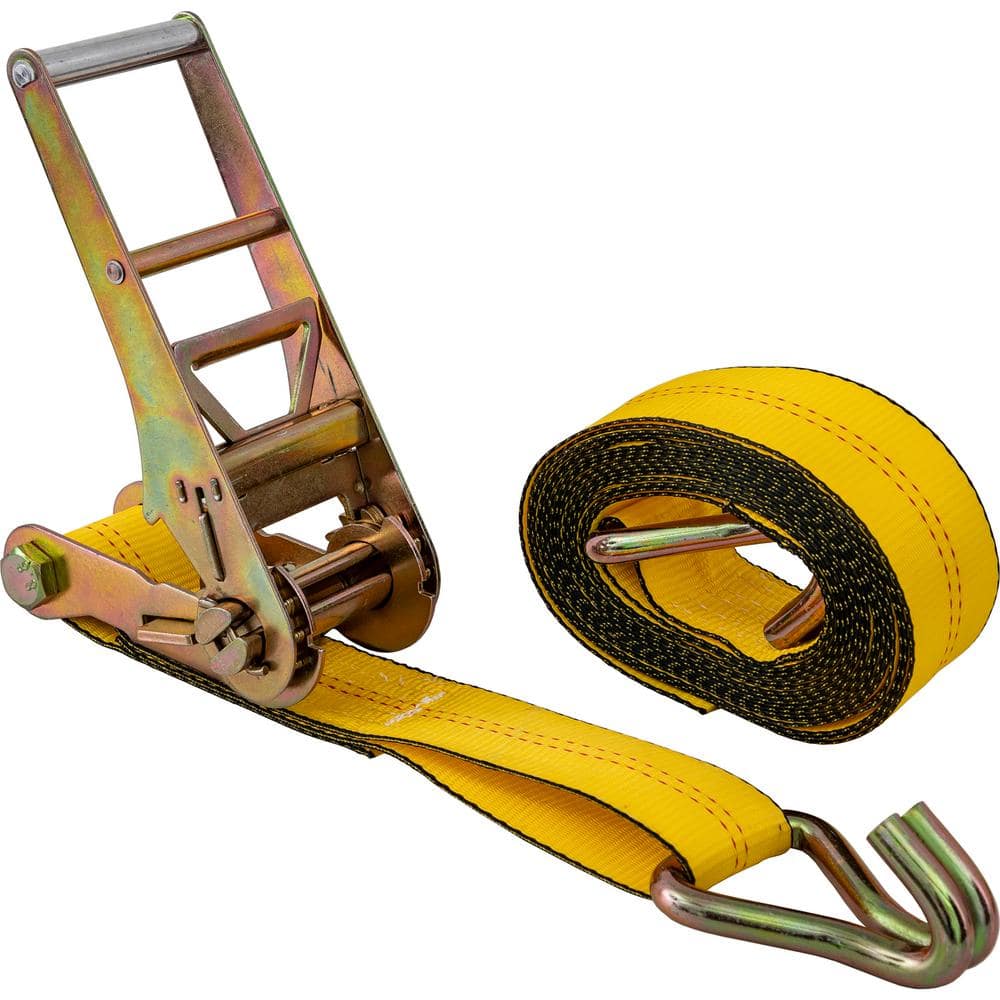 27 Foot Commercial Grade Ratchet Tie Down with Double J-Hooks - Hercitys