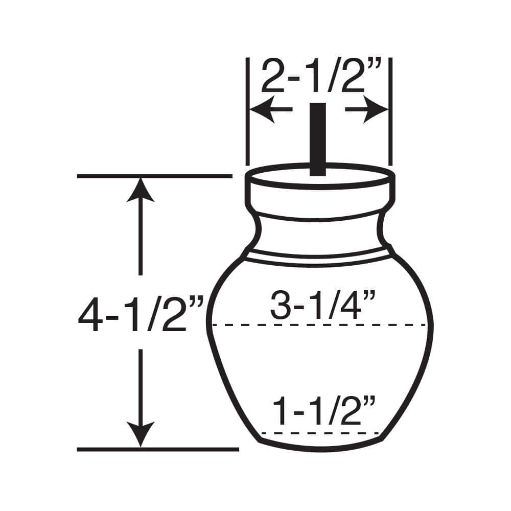 4-1/2 in. x 3-1/4 in. Unfinished Solid Hardwood Round Bun Foot (4-Pack) - Hercitys
