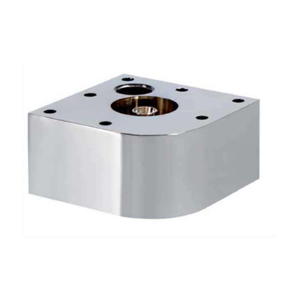 1-9/16 in. (40 mm) Chrome Zamak Contemporary Furniture Leg with Leveling Glide - Hercitys