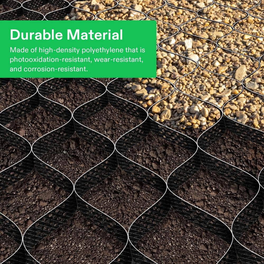 108 in. x 204 in. Rectangular 4 in. Depth Plastic HDPE Geo Cell Ground Grid Paver (1885 lbs./sq. ft.） - Hercitys