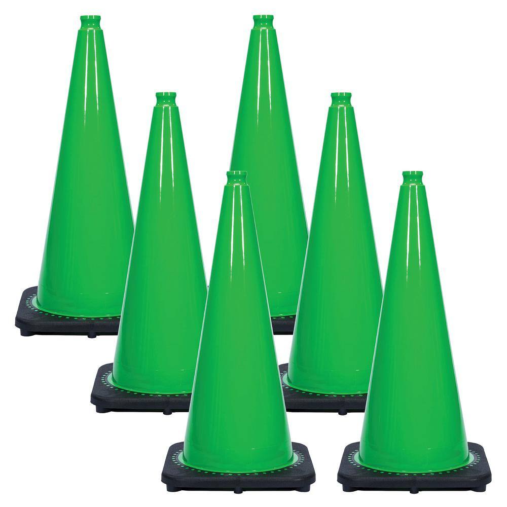 28 in. Green Traffic Cones (6-Pack) - Hercitys