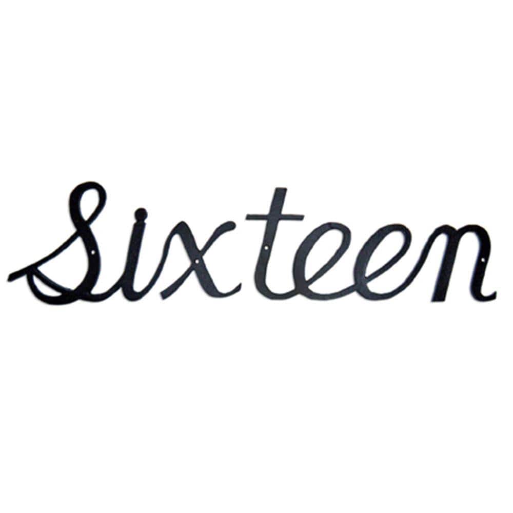 3.125 in. Aluminum Script House Number Sixteen - Hercitys