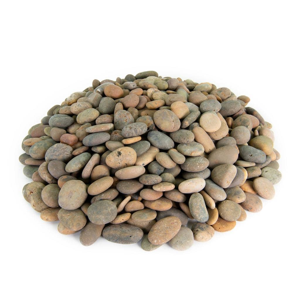 0.50 cu. ft. 1/2 in. to 1 in. Buff Buttons Mexican Beach Pebble Smooth Round Rock for Garden and Landscape Design - Hercitys