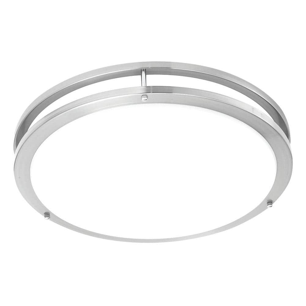 1-Light Brushed Nickel Indoor Fluorescent Ceiling Flush Mount - Hercitys