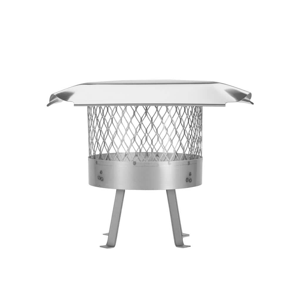 10 in. Round Slip-In Welded Leg Single Flue Chimney Cap in Stainless Steel - Hercitys