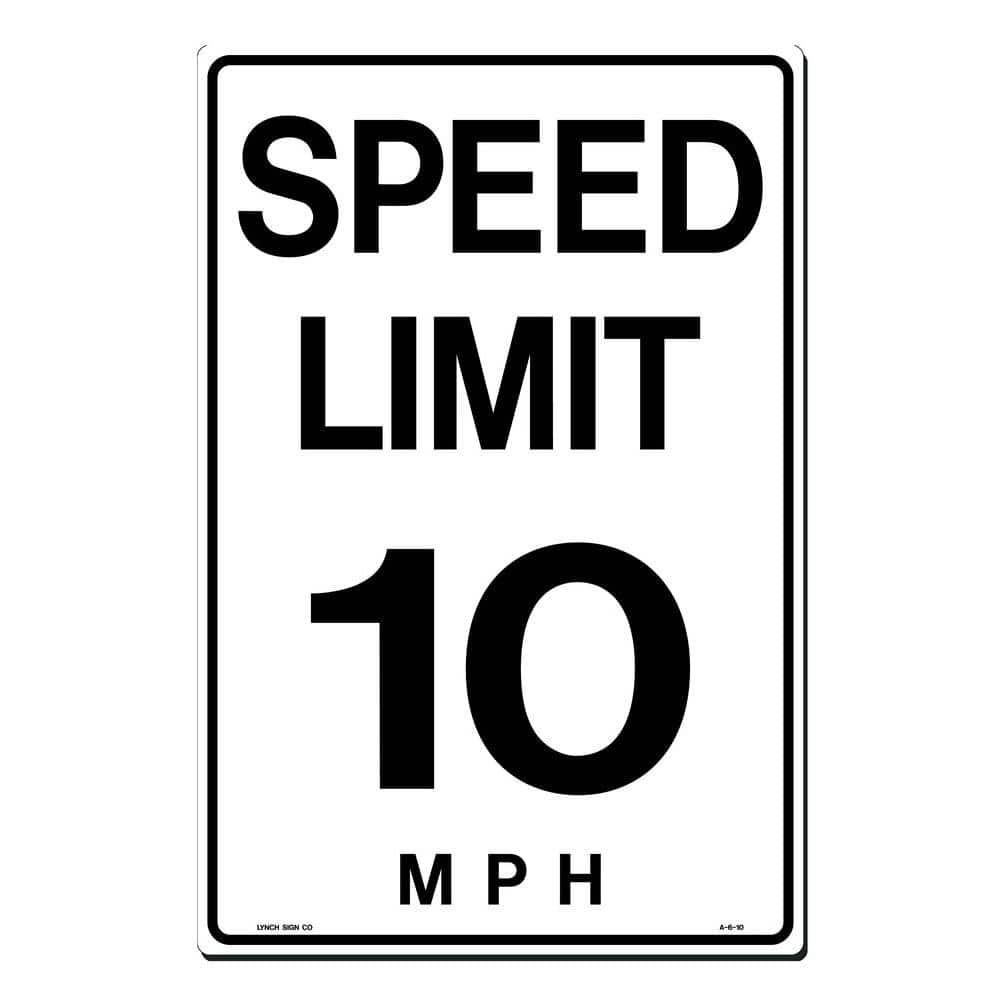 12 in. x 18 in. Speed Limit 10 M.P.H. Sign Printed on More Durable, Thicker, Longer Lasting Styrene Plastic - Hercitys