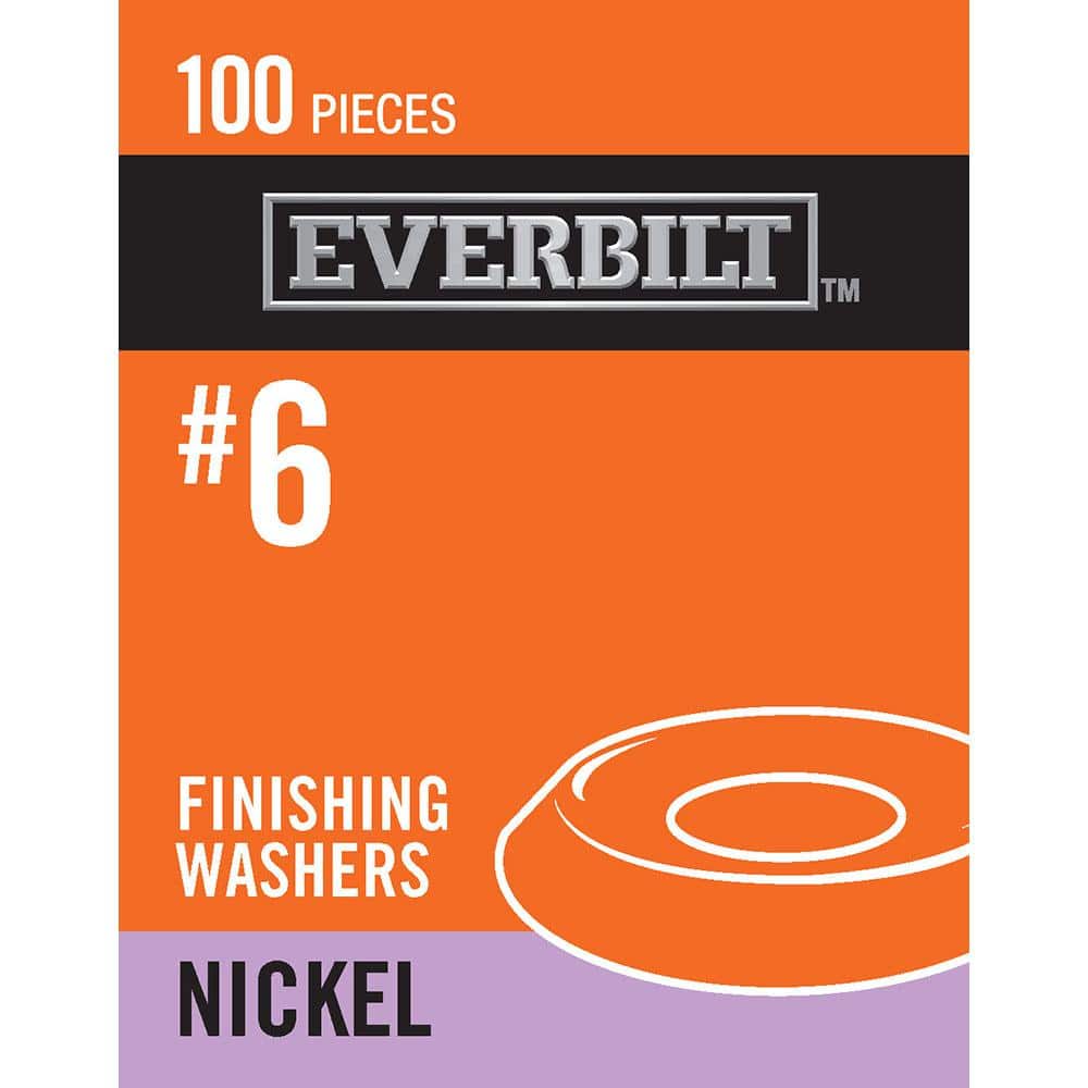 #6 Nickel Plated Finishing Washer (100-Piece) - Hercitys