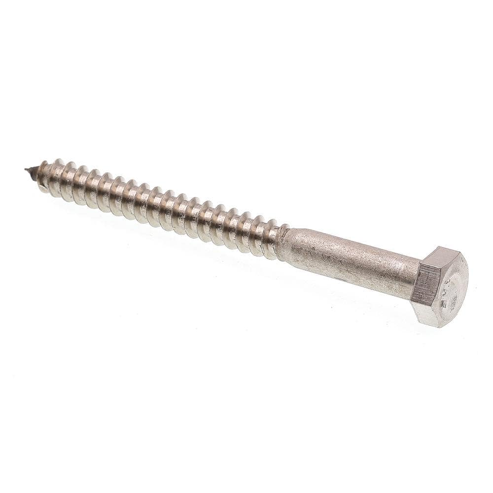 5/16 in. x 3-1/2 in. Grade 18-8 Stainless Steel Hex Lag Screws (25-Pack) - Hercitys