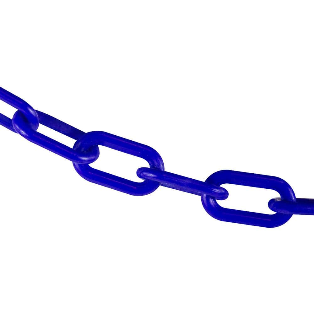 2 in. (#8, 51 mm) x 10 ft. Plastic Safety Chain in Traffic Blue - Hercitys