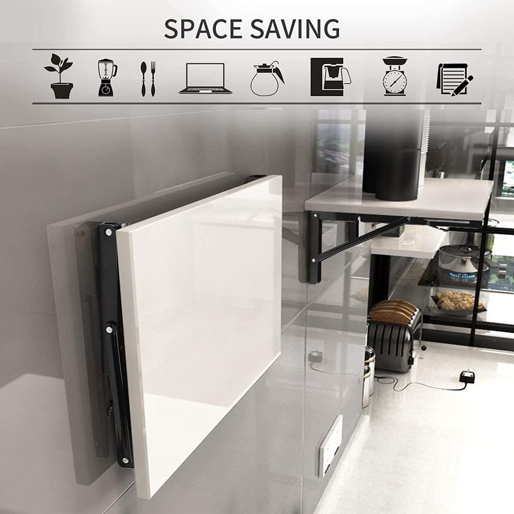 16 in. H Metal 330 lb. Load Capacity Folding Shelf Bracket, Heavy Duty Collapsible for Workbench (2-Pack) - Hercitys