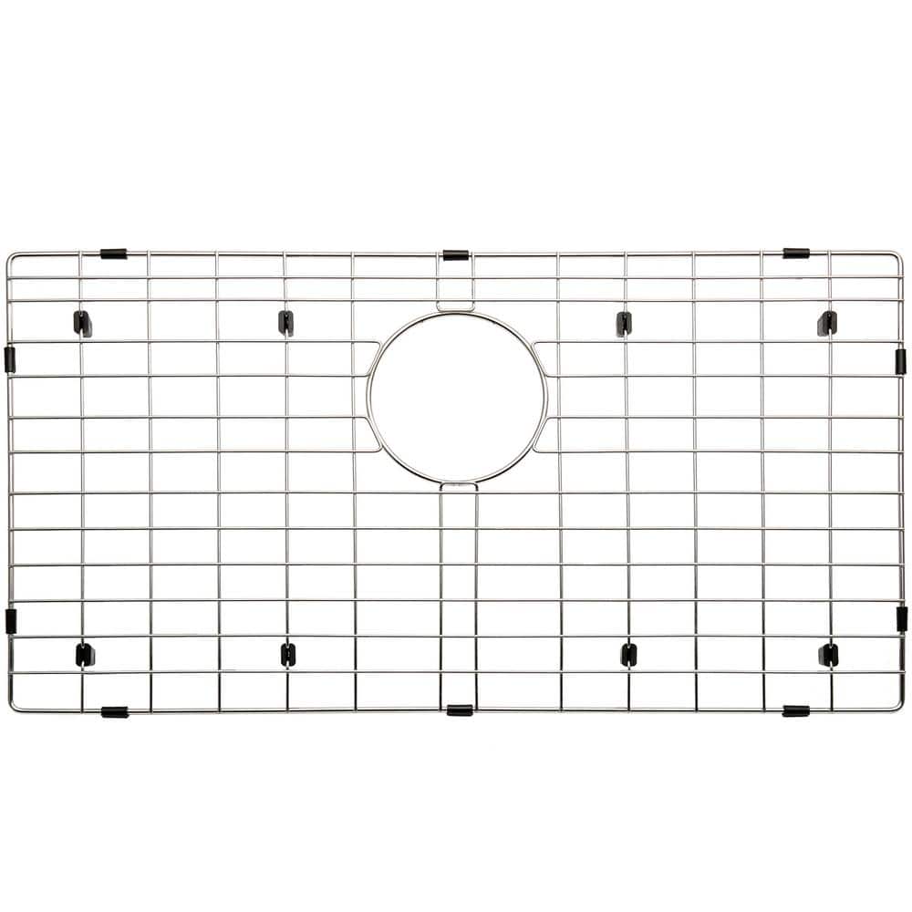 27.44 in. x 14.45 in. Rear Drain Stainless Steel Sink Grid - Hercitys