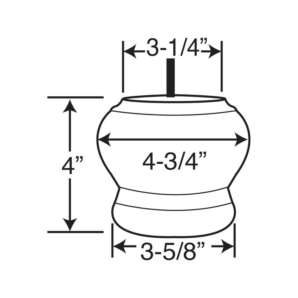 4 in. x 4-3/4 in. Stained Espresso Solid Hardwood Round Bun Foot (4-Pack) - Hercitys