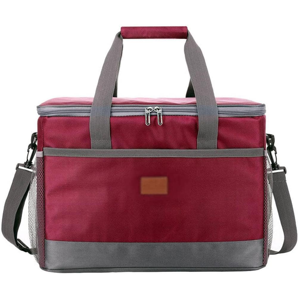 34 Qt. Soft Cooler Bag with Hard Liner Insulated Picnic Lunch Bag for Camping, Family Outdoor Activities in Red - Hercitys
