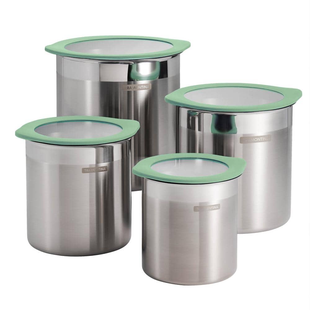 4 Pc Stainless Steel Canister Set – Mint Green - Hercitys