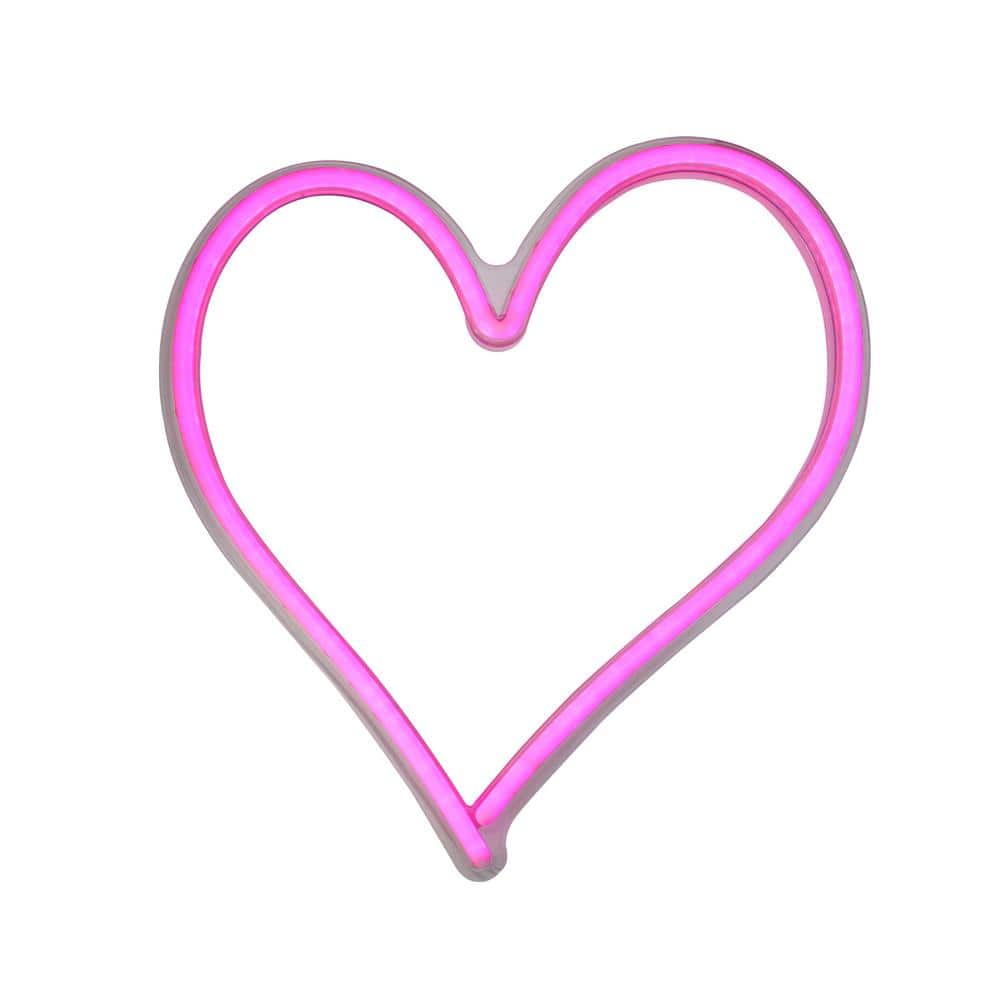 13.5 in. Neon Style LED Lighted Valentine’s Day Heart Window Silhouette Sign - Hercitys