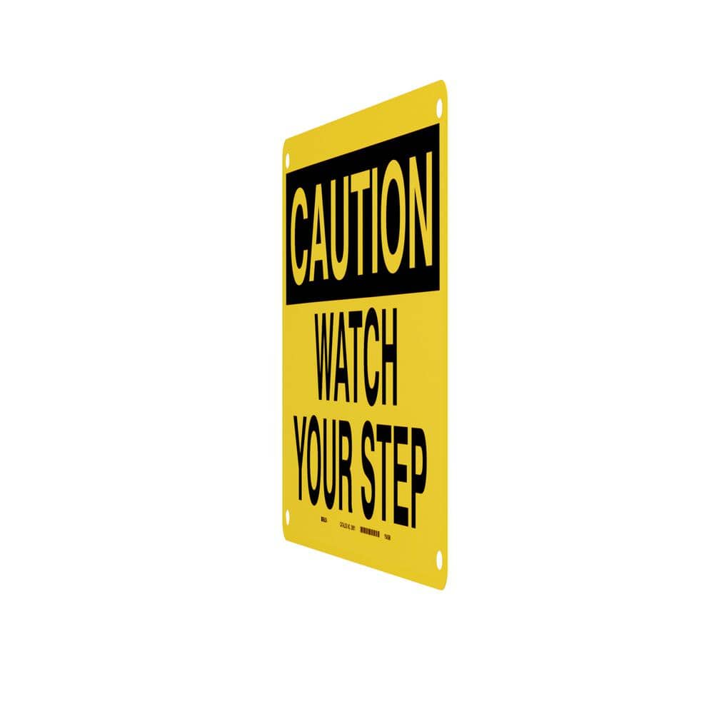 10 in. x 14 in. Plastic Caution Watch Your Step OSHA Safety Sign - Hercitys