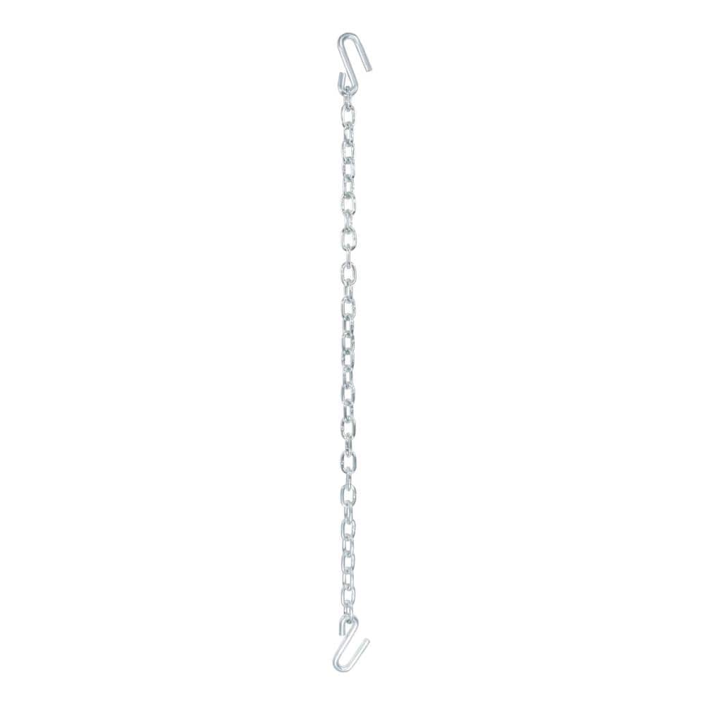 48″ Safety Chain with 2 S-Hooks (7,000 lbs., Clear Zinc) - Hercitys
