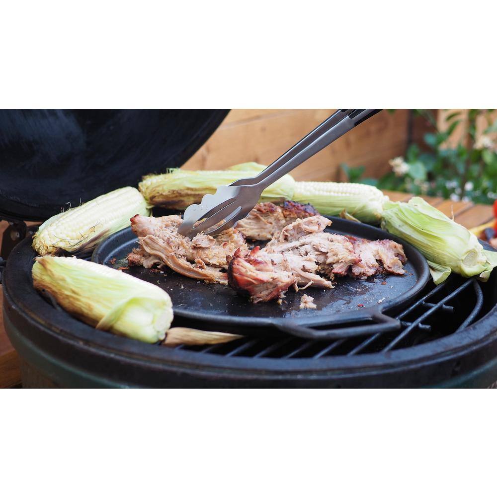 4-Piece Cast Iron Pizza Stone/Round Griddle/Skillet with Handles, Pizza Cutter, Heat Resistant Gloves - Hercitys