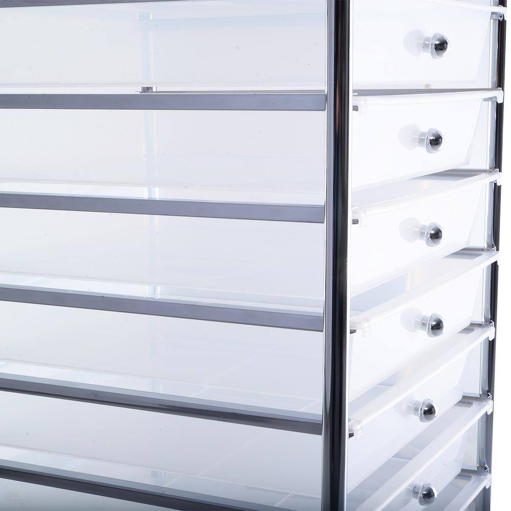 10-Drawer Scrapbook Paper Organizer Rolling Storage Cart Home Office in Whitedon White - Hercitys