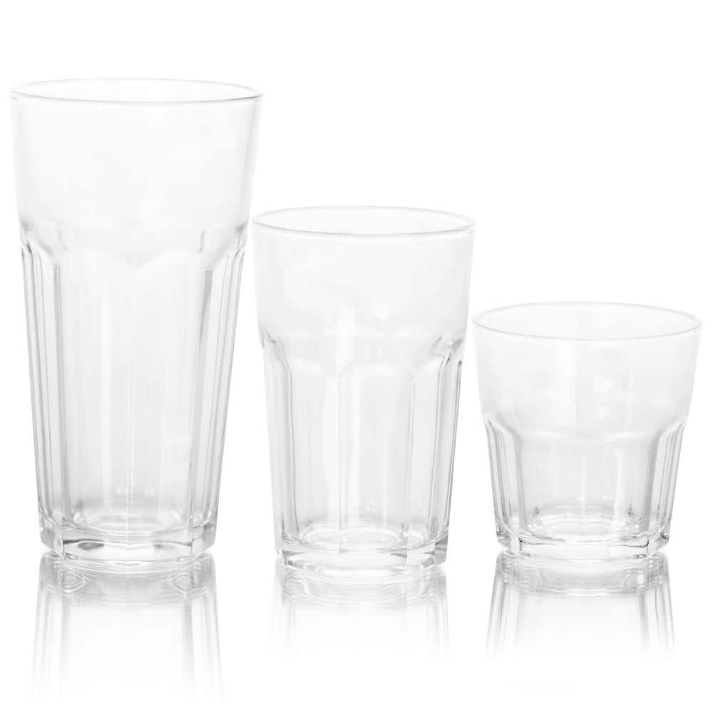 3-Different Sizes Glassware Set (Set of 18) - Hercitys