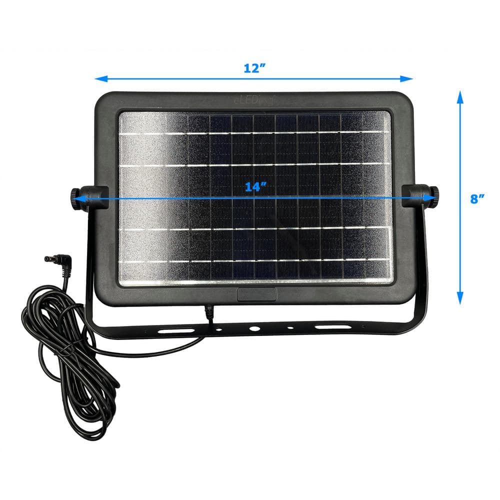 1200 Lumen 180 Degree Black Motion Dusk to Dawn Integrated LED AI Smart Area Flood Light w/Dual Side Solar Panel - Hercitys