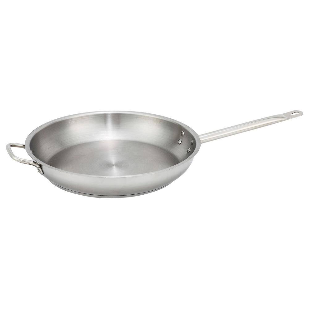 12 in. Stainless Steel Frying Pan with Helper Handle - Hercitys