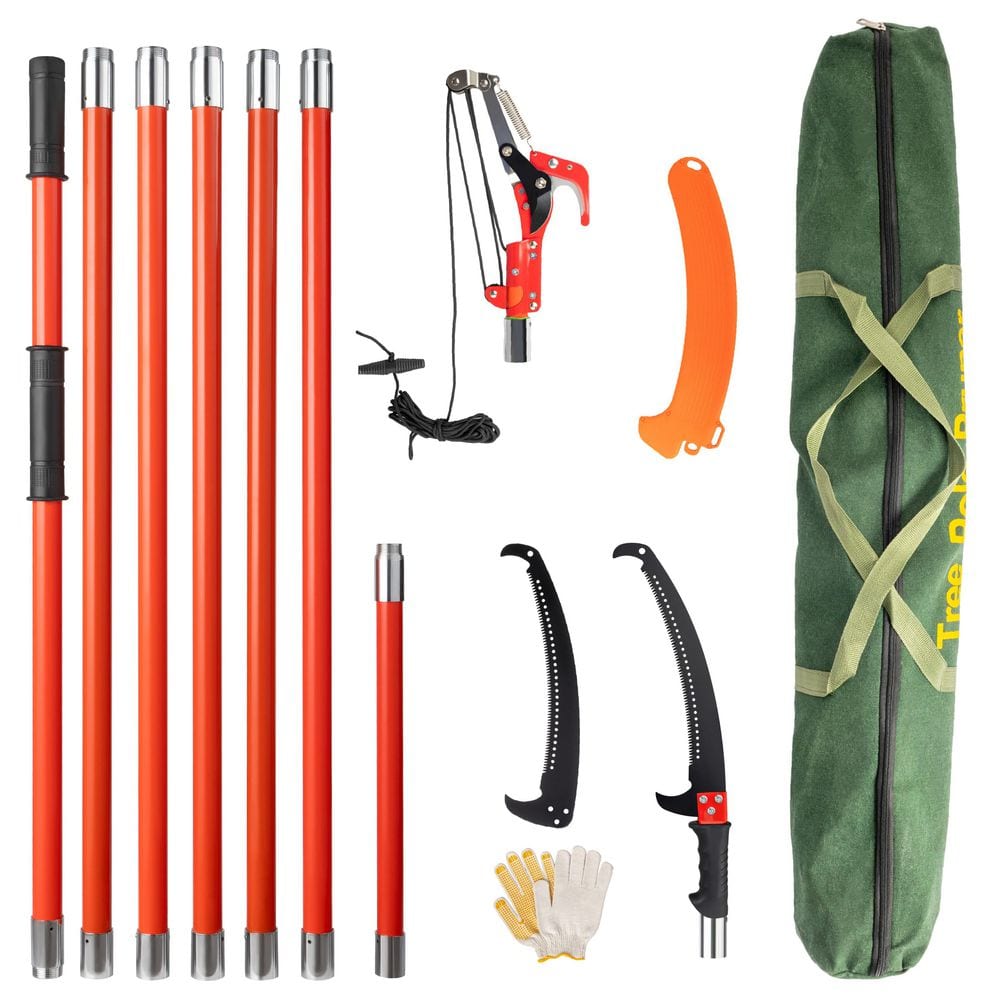 288 in. Orange Manual Pole Saw Tree Trimmers Hand Pruning Saw - Hercitys