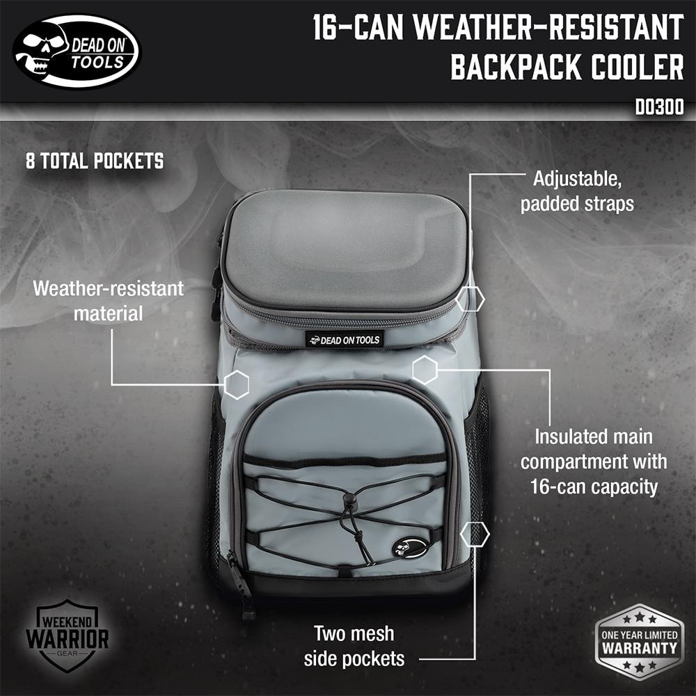 11 in. 16-Can Weather Resistant Backpack Cooler Bag - Hercitys