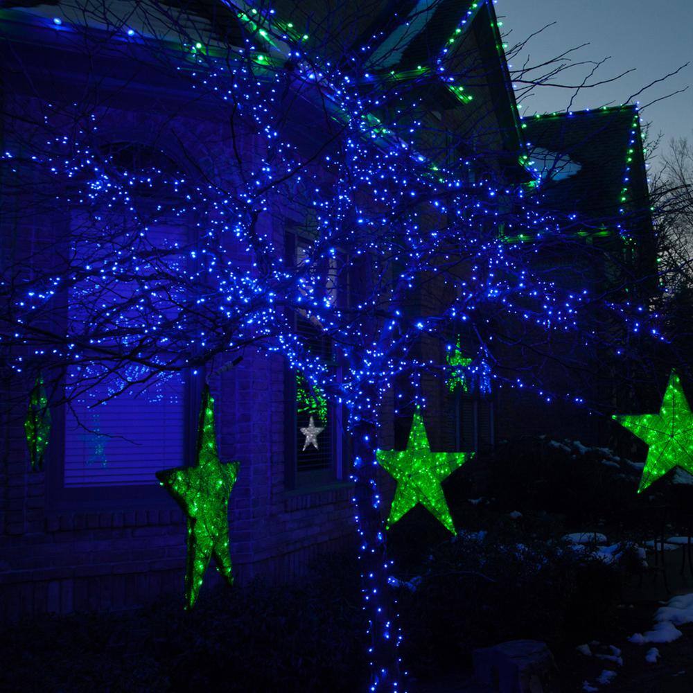 25 ft. 50-Light Blue 5 mm LED Balled Mini Light Set - Hercitys