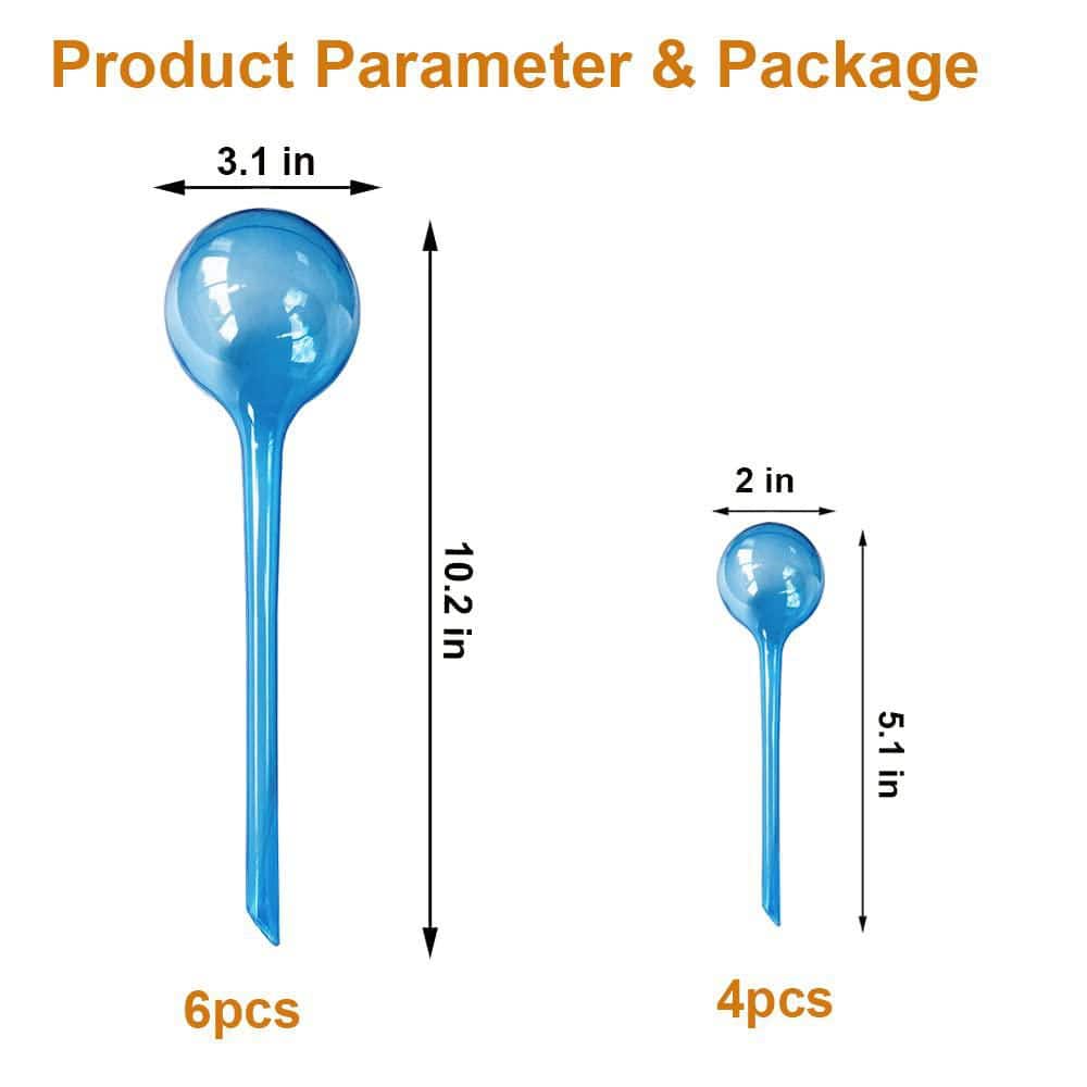 0.1 Gal. Self Watering Globes, Automatic Watering Bulbs for Indoor and Outdoor Potted Plants, Blue (10-Pack) - Hercitys