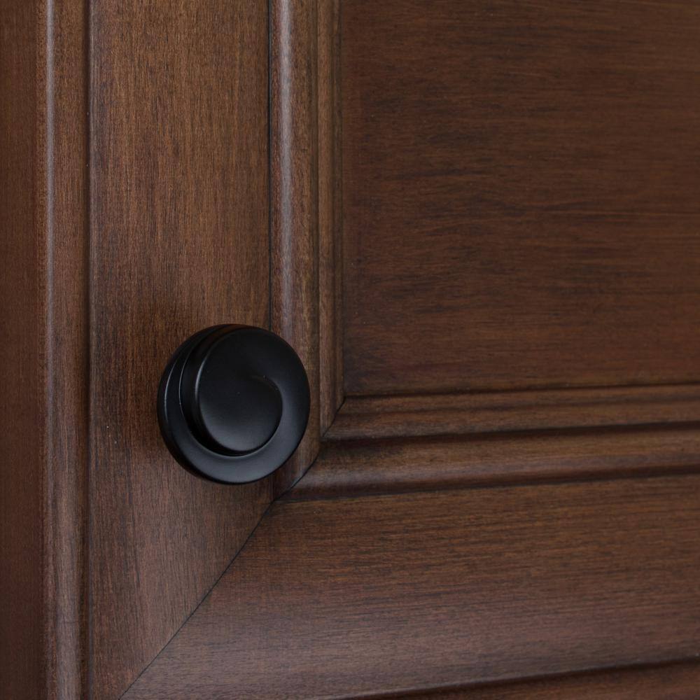 1-1/8 in. Dia Matte Black Classic Wave Cabinet Knob (10-Pack) - Hercitys