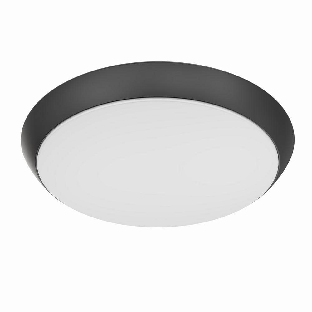11 in. Matte Black Integrated LED Dimmable Selectable CCT Flush Mount Indoor Ceiling Light - Hercitys