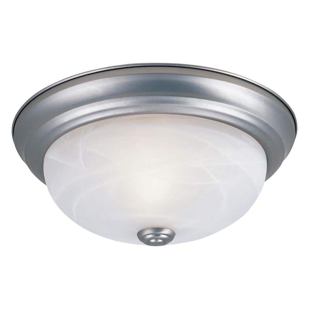 11 in. 2-Light Pewter Ceiling Light Flush Mount - Hercitys