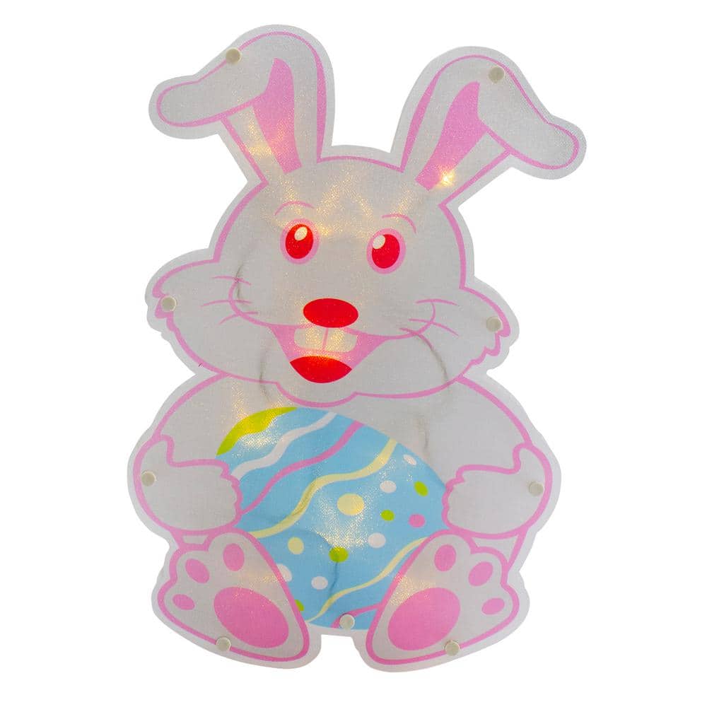 14 in. Battery Operated LED Lighted Easter Bunny Window Silhouette - Hercitys