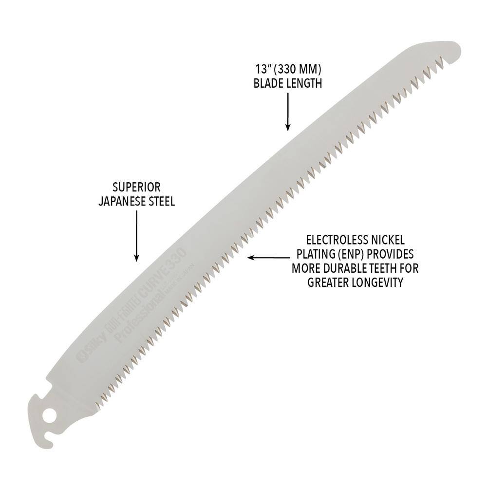 13 in. (330mm) Steel Replacement Blade Only for Gunfighter Curve Professional Progressive Teeth Pruning Saw - Hercitys