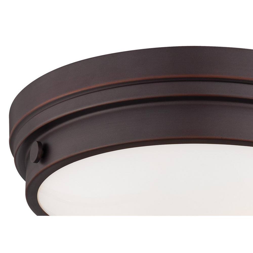 2-Light Lathan Bronze Flush Mount - Hercitys