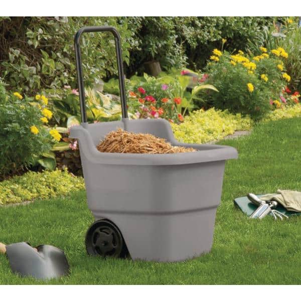 2 cu. ft. Portable Plastic Gray Garden Cart - Hercitys