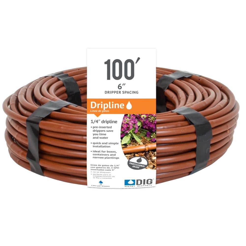 1/4 in. x 100 ft. Dripline with 6 in. Emitter Spacing - Hercitys