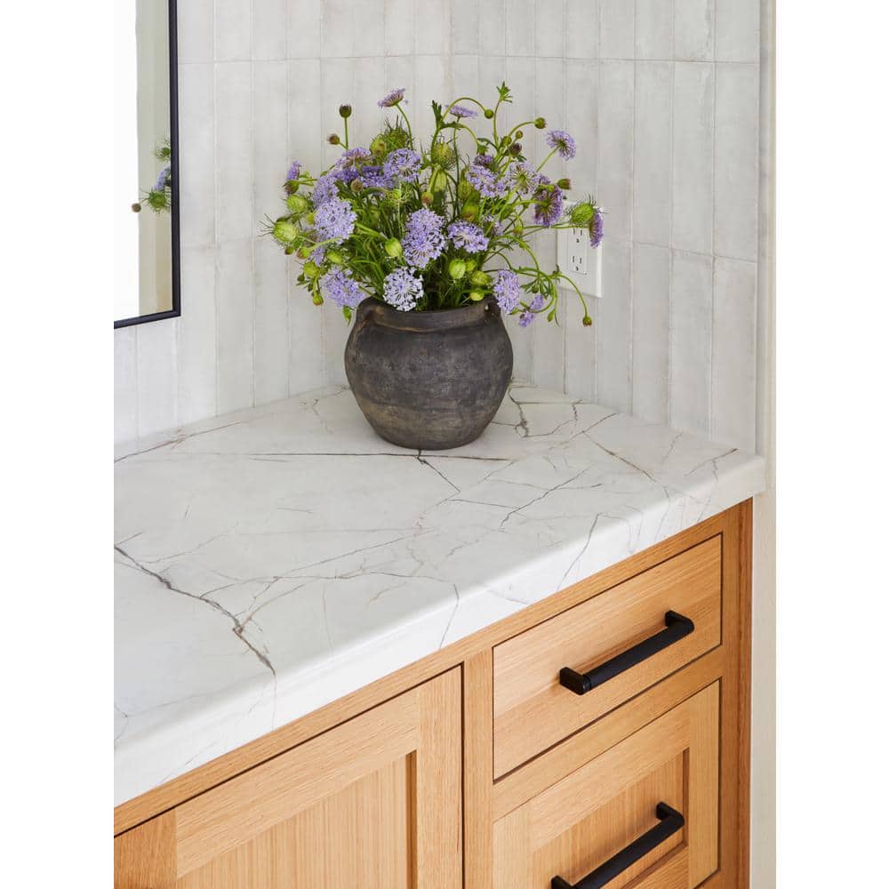 5 ft. x 12 ft. Laminate Sheet in 180fx Fractured Marble with Satin Touch Finish - Hercitys