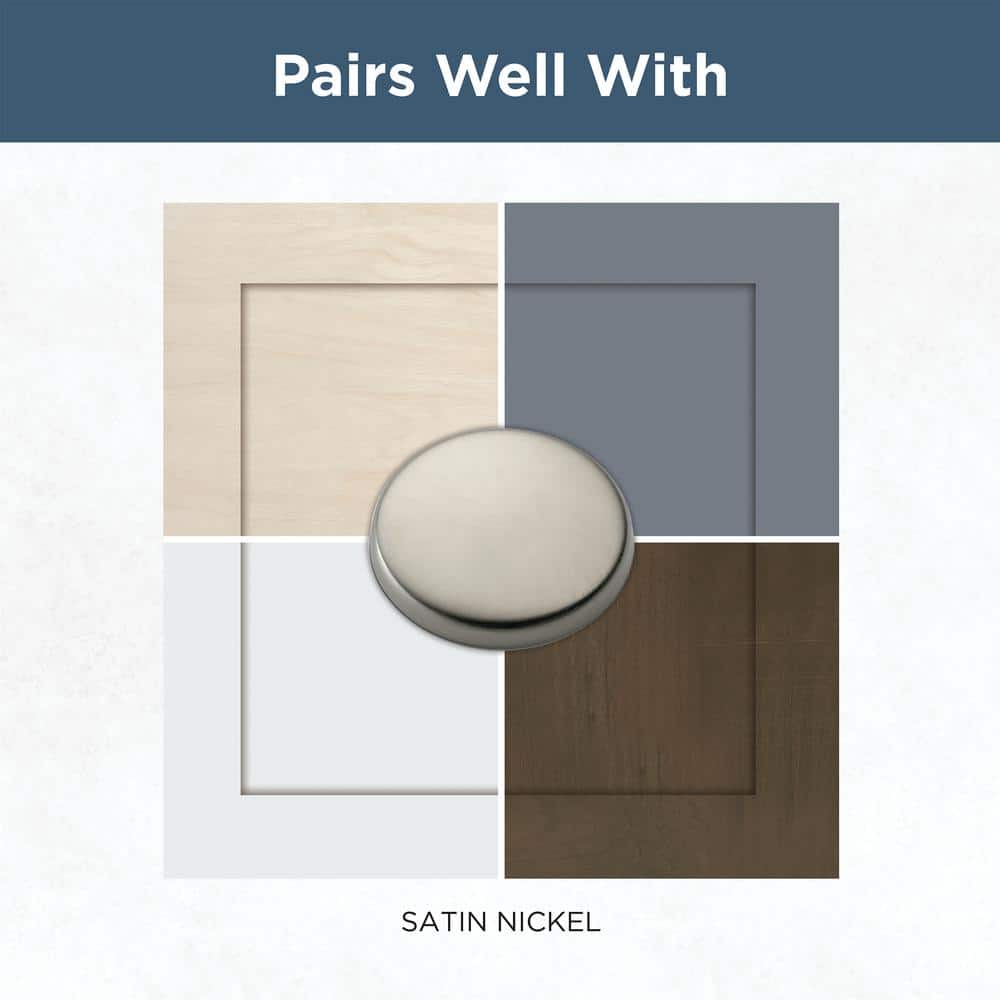 (10-Pack) Webber 1-1/8 in. (29 mm) Classic Brushed Nickel Square Cabinet Knobs - Hercitys