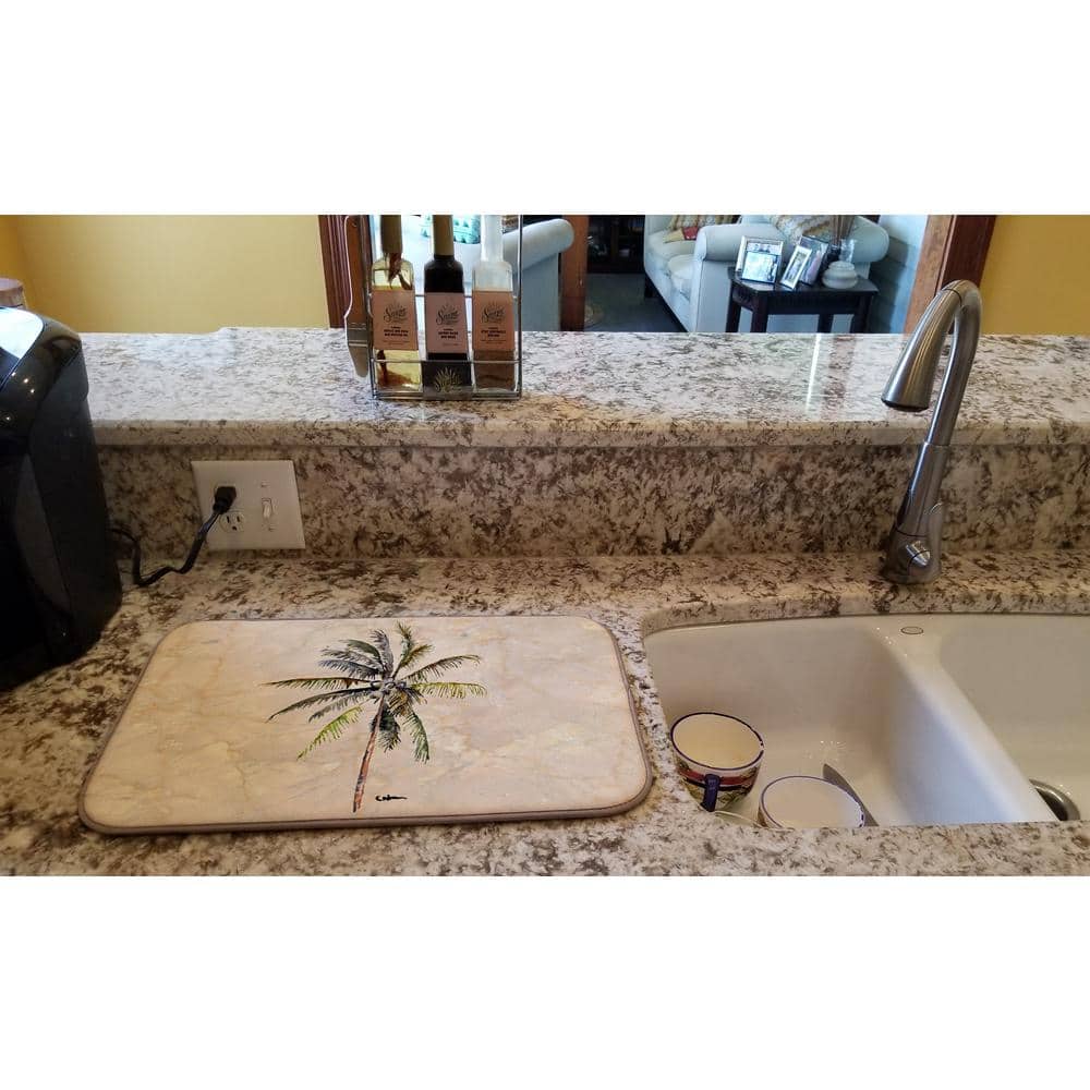 14 in. x 21 in. Multicolor Palm Tree Dish Drying Mat - Hercitys