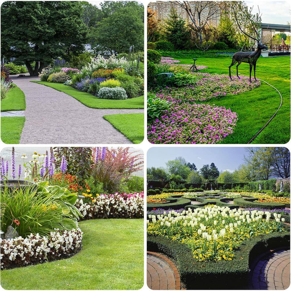 10 in. W x 40 ft. L Black Recycled Flexible HDPE Coiled Terrace Board Landscape Edging Against Invading Weeds - Hercitys