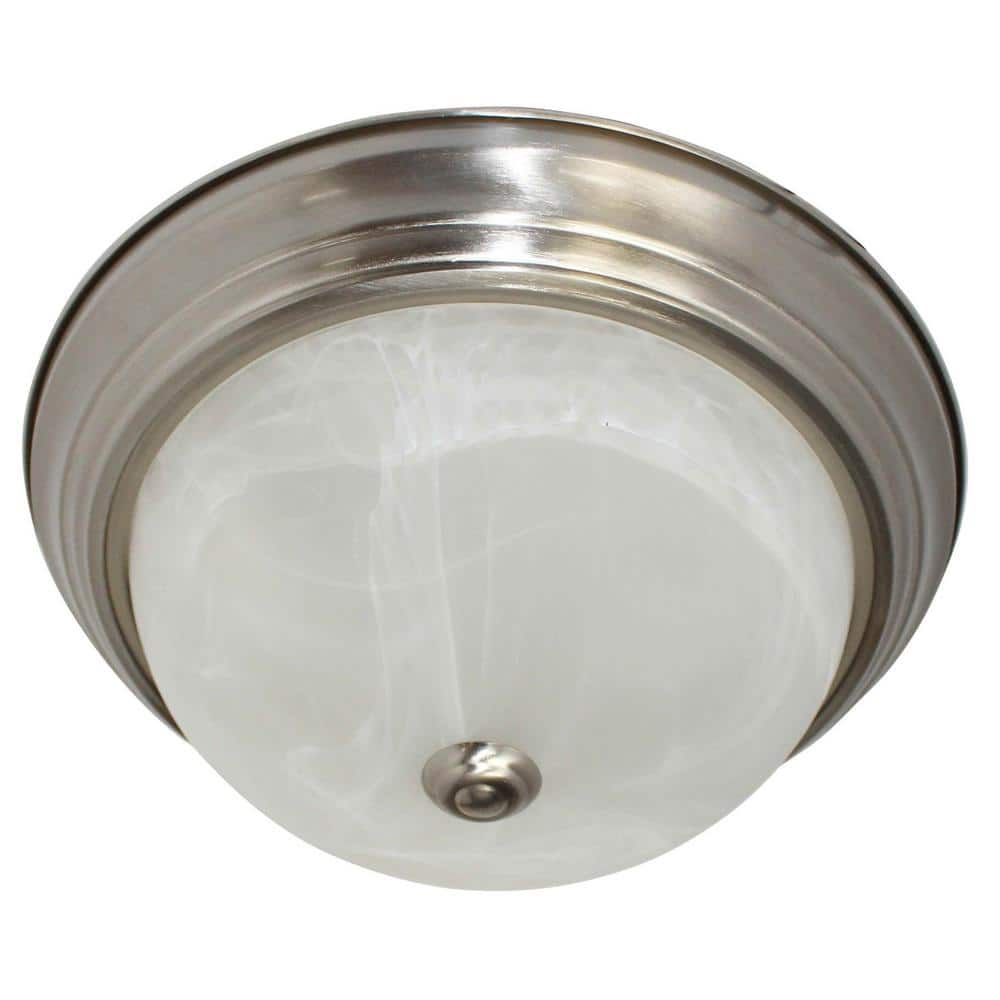 11 in. 1-Light Brushed Nickel LED Flush Mount - Hercitys