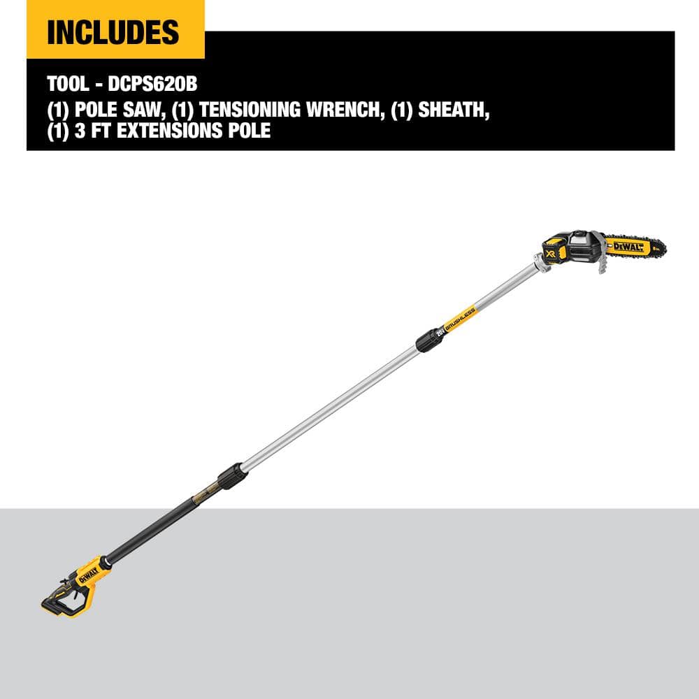 20V MAX 8in. Brushless Cordless Battery Powered Pole Saw (Tool Only) - Hercitys