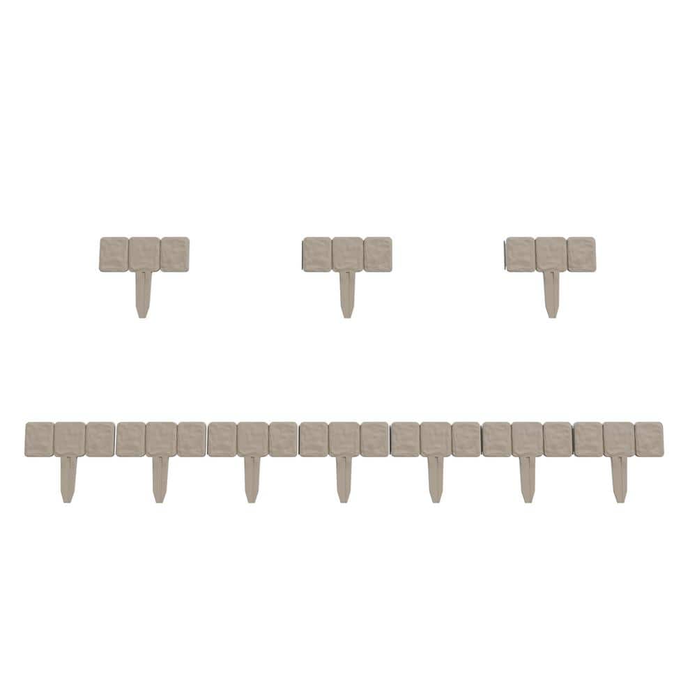 10 in. x 95 in. Cobblestone Flower Bed Border (10-Piece) - Hercitys
