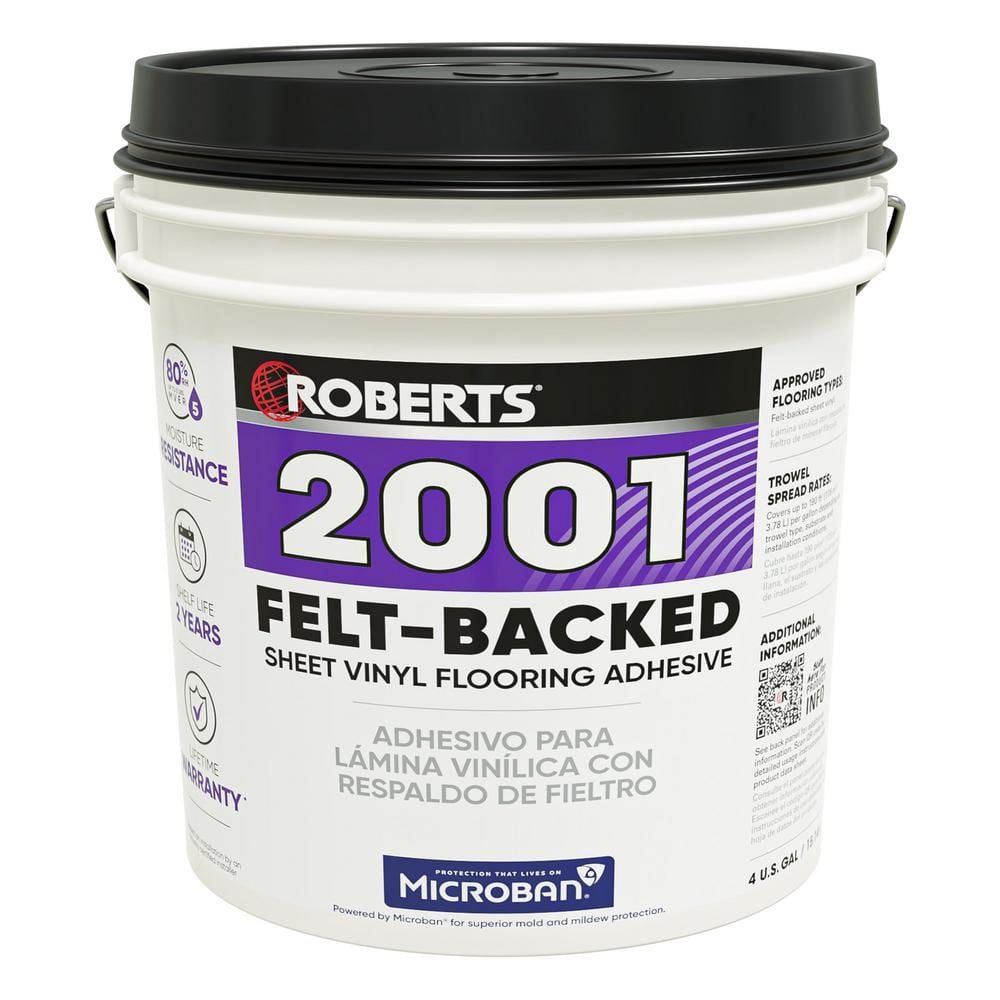 16 qt. (4 Gal.) 24 Hour Dry Time Felt-Backed Sheet Vinyl Flooring Adhesive - Hercitys