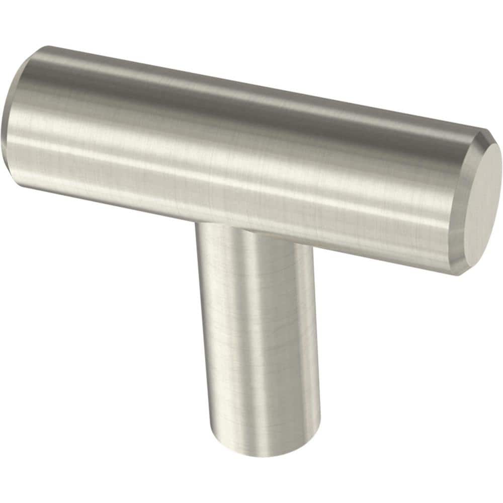 (30-Pack) Simple Bar 1-1/4 in. (32 mm) Modern Stainless Steel T-Shaped Bar Cabinet Knobs - Hercitys