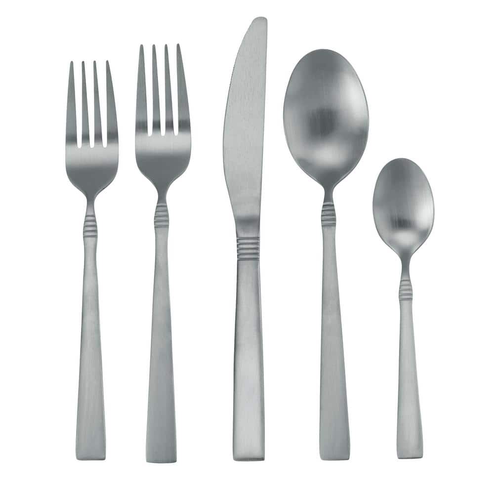 20-Pieces Silver 18/8 Stainless Steel Flatware Set, Service for 4 - Hercitys