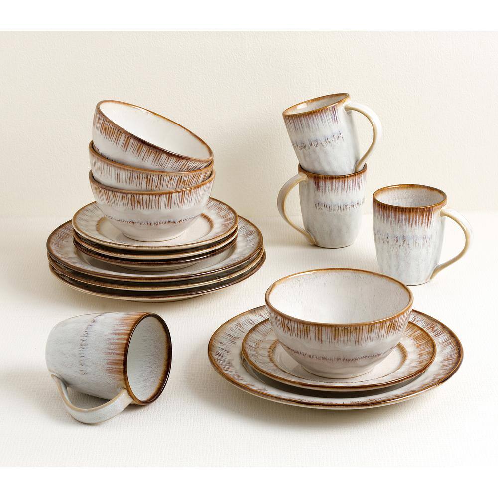 16-Piece Mocca Swirl Stoneware Set (Service for 4) - Hercitys